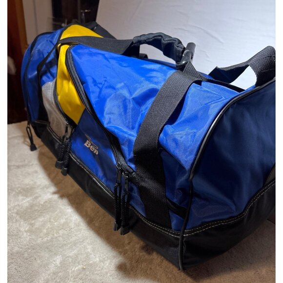 Blue & Yellow Bell Sports Duffel Bag Mesh Pockets & Adjustable Strap Travel 22" - Picture 5 of 11